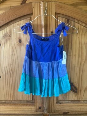 Girls Xtraordinary purple blue green sleeveless shirt size M - NWT